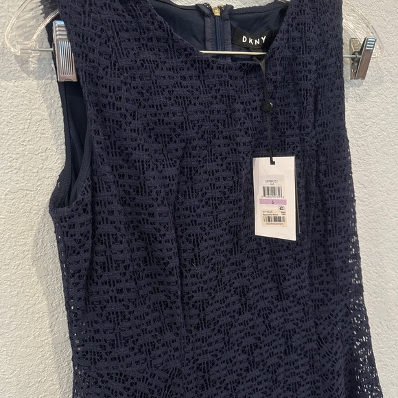 DKNY Navy Handkerchief Hem Fit & Flare Dress - NWT 6 - Picture 3 of 5
